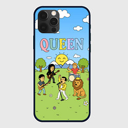 Чехол iPhone 12 Pro Max Queen мультяшный стиль на поляне