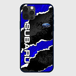 Чехол iPhone 12 Pro Max Subaru - синий разрыв