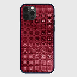 Чехол iPhone 12 Pro Max Бордовая абстракция