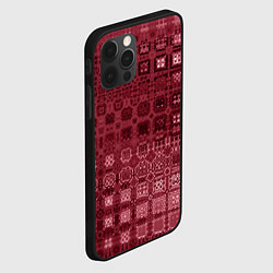 Чехол для iPhone 12 Pro Max Бордовая абстракция, цвет: 3D-черный — фото 2