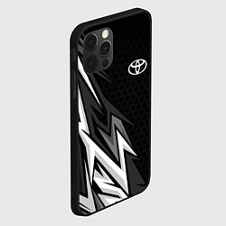 Чехол для iPhone 12 Pro Max Toyota - монохром, цвет: 3D-черный — фото 2