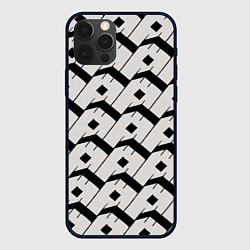 Чехол для iPhone 12 Pro Max Три буквы: чёрные, цвет: 3D-черный