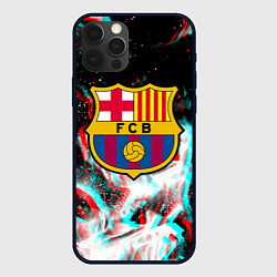 Чехол iPhone 12 Pro Max Barcelona огонь глитч
