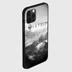 Чехол для iPhone 12 Pro Max Скайрим - черно белый пейзаж, цвет: 3D-черный — фото 2