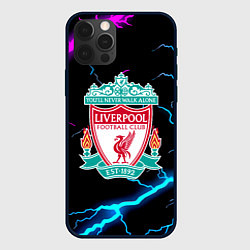 Чехол для iPhone 12 Pro Max Liverpool neon storm, цвет: 3D-черный