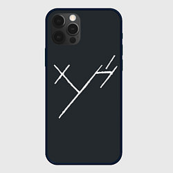 Чехол для iPhone 12 Pro Max Три буквы: белые, цвет: 3D-черный
