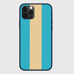 Чехол для iPhone 12 Pro Max Color blue beige, цвет: 3D-черный