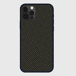 Чехол для iPhone 12 Pro Max Ромбы на сером, цвет: 3D-черный