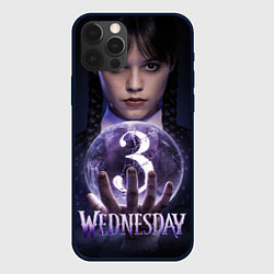 Чехол для iPhone 12 Pro Max Уэнсдэй и вещь с хрустальным шаром, цвет: 3D-черный