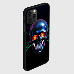 Чехол для iPhone 12 Pro Max Череп с пламенем в глазницах, цвет: 3D-черный — фото 2