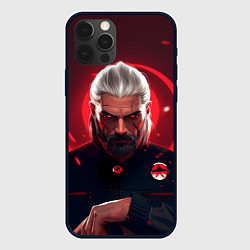 Чехол для iPhone 12 Pro Max Ведьмак красные искры, цвет: 3D-черный