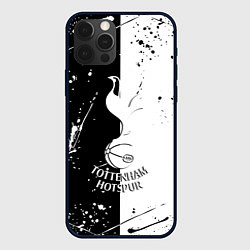Чехол для iPhone 12 Pro Max Тоттенхэм черно белые брызги, цвет: 3D-черный
