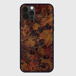 Чехол для iPhone 12 Pro Max Хаотичный осенний ретро-паттерн, цвет: 3D-черный