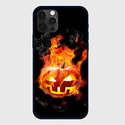 Чехол iPhone 12 Pro Max Горящая тыква джек