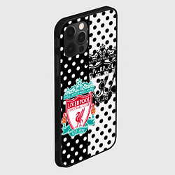 Чехол для iPhone 12 Pro Max Liverpool черно белые точки, цвет: 3D-черный — фото 2