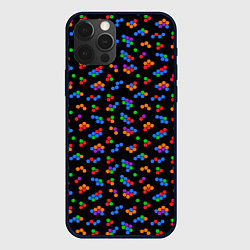 Чехол для iPhone 12 Pro Max Разноцветные детали мозаики на черном, цвет: 3D-черный