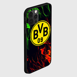 Чехол для iPhone 12 Pro Max Borussia flame toxic, цвет: 3D-черный — фото 2