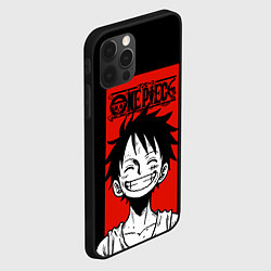 Чехол для iPhone 12 Pro Max Ван Пис, Луффи на красном, цвет: 3D-черный — фото 2