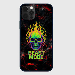Чехол для iPhone 12 Pro Max Beast mode череп, цвет: 3D-черный