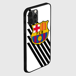 Чехол для iPhone 12 Pro Max Barcelona черно белые полосы, цвет: 3D-черный — фото 2