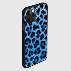 Чехол для iPhone 12 Pro Max Леопардовый голубой, цвет: 3D-черный — фото 2