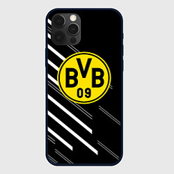 Чехол для iPhone 12 Pro Max Borussia черно белые линии, цвет: 3D-черный