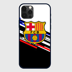 Чехол для iPhone 12 Pro Max Barcelona полосы текстура спорт, цвет: 3D-черный
