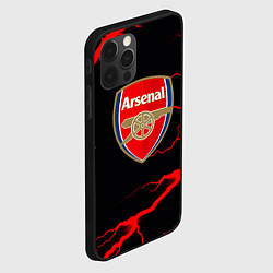 Чехол для iPhone 12 Pro Max Arsenal красные молнии, цвет: 3D-черный — фото 2
