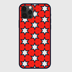 Чехол для iPhone 12 Pro Max Звезды на красном, цвет: 3D-черный