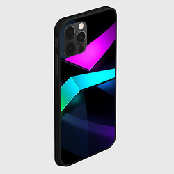 Чехол для iPhone 12 Pro Max Neon colored geometric, цвет: 3D-черный — фото 2