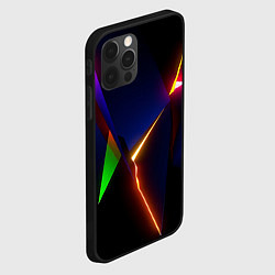 Чехол для iPhone 12 Pro Max Neon colored geometric, цвет: 3D-черный — фото 2