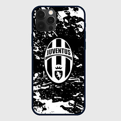 Чехол для iPhone 12 Pro Max Ювентус белые штрихи красок, цвет: 3D-черный
