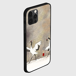 Чехол для iPhone 12 Pro Max Журавли на снегу, цвет: 3D-черный — фото 2