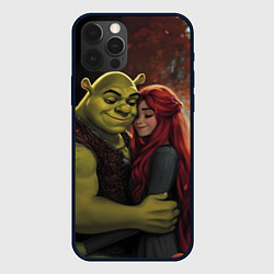 Чехол для iPhone 12 Pro Max Шрек и принцесса Фиона, цвет: 3D-черный