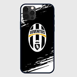 Чехол iPhone 12 Pro Max Juventus краски штрихи текстура