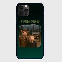 Чехол для iPhone 12 Pro Max Twin Pigs пародия, цвет: 3D-черный