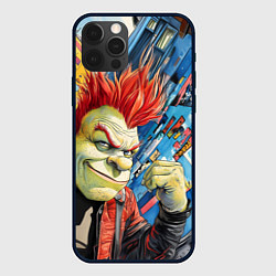 Чехол для iPhone 12 Pro Max Панк Шрек на фоне домов, цвет: 3D-черный