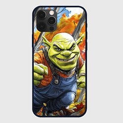 Чехол iPhone 12 Pro Max Шрек в осеннем лесу