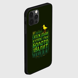 Чехол для iPhone 12 Pro Max Каждый кулик свое болото хвалит, цвет: 3D-черный — фото 2