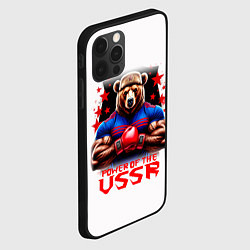 Чехол для iPhone 12 Pro Max USSR медведь, цвет: 3D-черный — фото 2