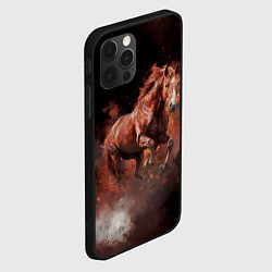 Чехол для iPhone 12 Pro Max Коричневая лошадь в прыжке, цвет: 3D-черный — фото 2