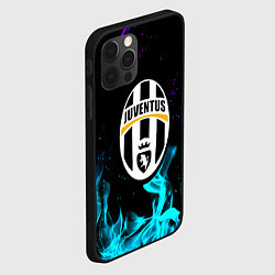 Чехол для iPhone 12 Pro Max Ювентус неоновый огонь, цвет: 3D-черный — фото 2