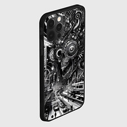 Чехол для iPhone 12 Pro Max Cyber urban skull - ai art fantasy, цвет: 3D-черный — фото 2