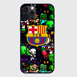 Чехол iPhone 12 Pro Max Minecraft x barcelona fc
