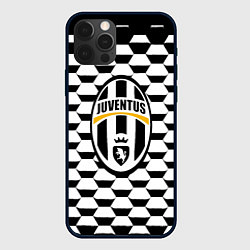 Чехол iPhone 12 Pro Max Juventus геометрия черно белая