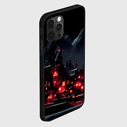 Чехол для iPhone 12 Pro Max Новогодняя ночь и красные гирлянды, цвет: 3D-черный — фото 2