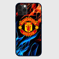 Чехол для iPhone 12 Pro Max Манчестер Юнайтед огонь битва, цвет: 3D-черный