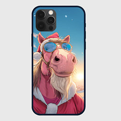 Чехол iPhone 12 Pro Max Новогодний конь сэлфи