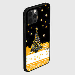 Чехол для iPhone 12 Pro Max Новый год в черно-желтом стиле, цвет: 3D-черный — фото 2