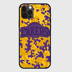 Чехол для iPhone 12 Pro Max NBA LA Lakers, цвет: 3D-черный